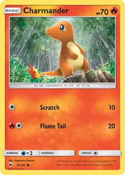 Pokemon Card - Charmander 18/147 - Common - Burning Shadows 2017 - NM