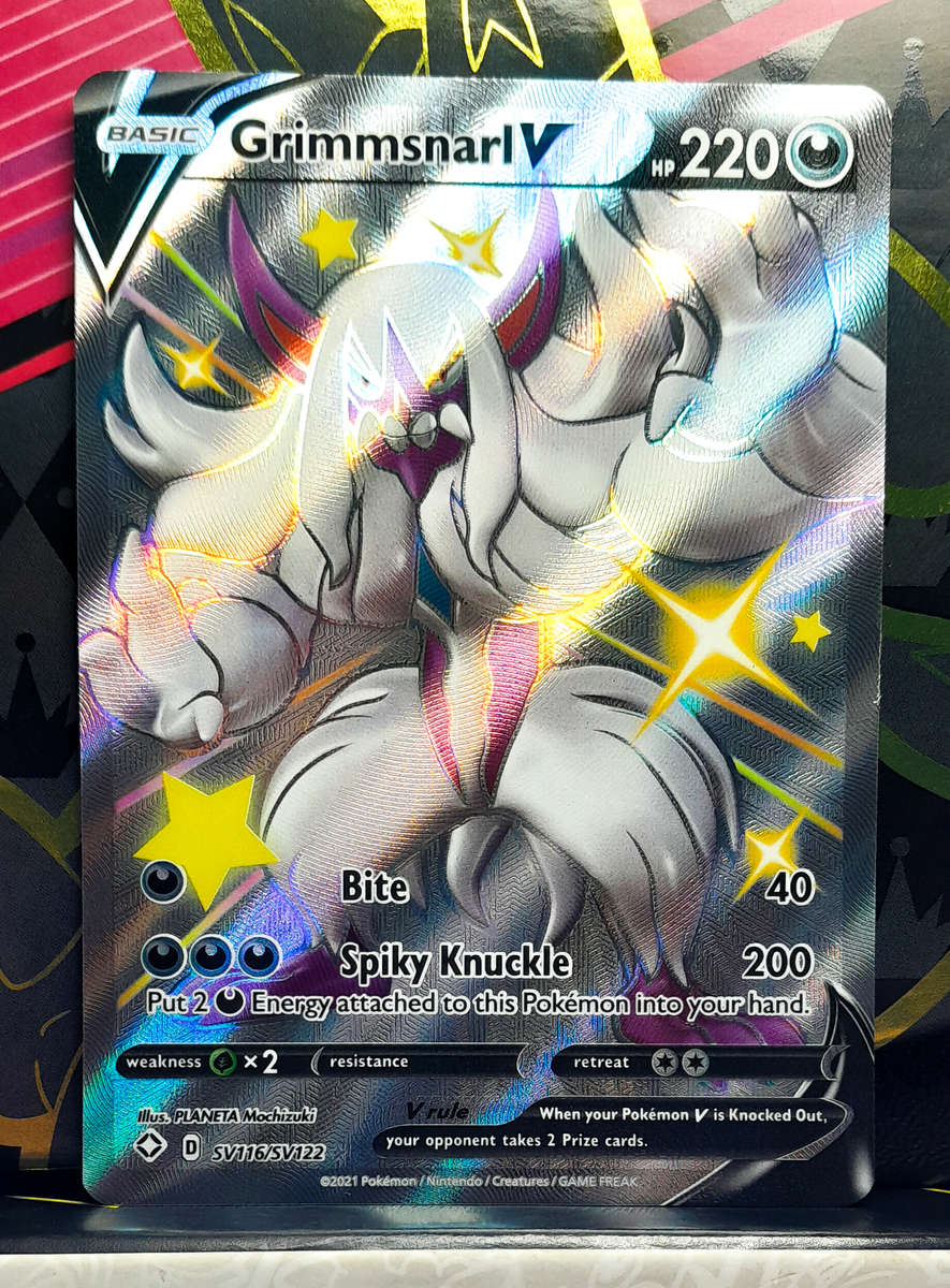 Pokemon Card - Grimmsnarl V SV116/SV122 - Shiny Vault Textured Holofoil - Shining Fates