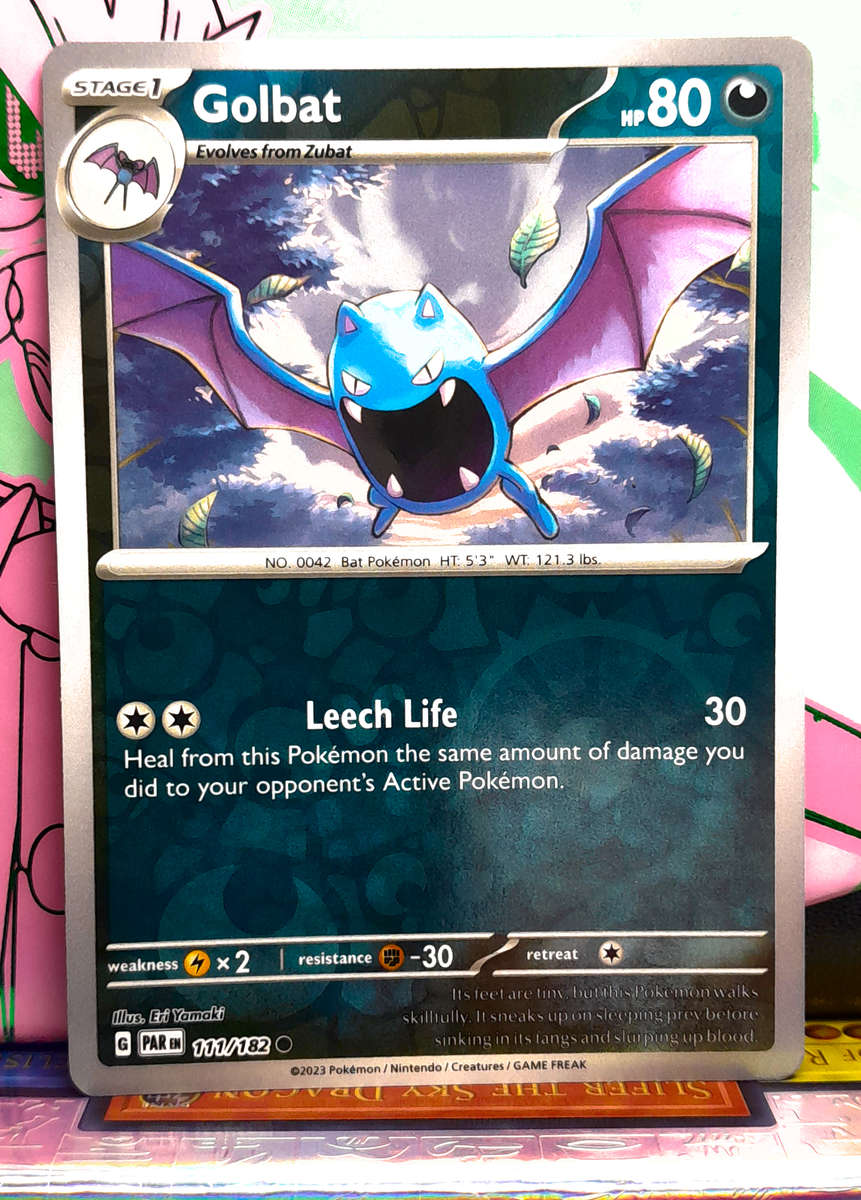 Pokemon Card - Golbat 111/182 - Reverse Holofoil - Paradox Rift NM