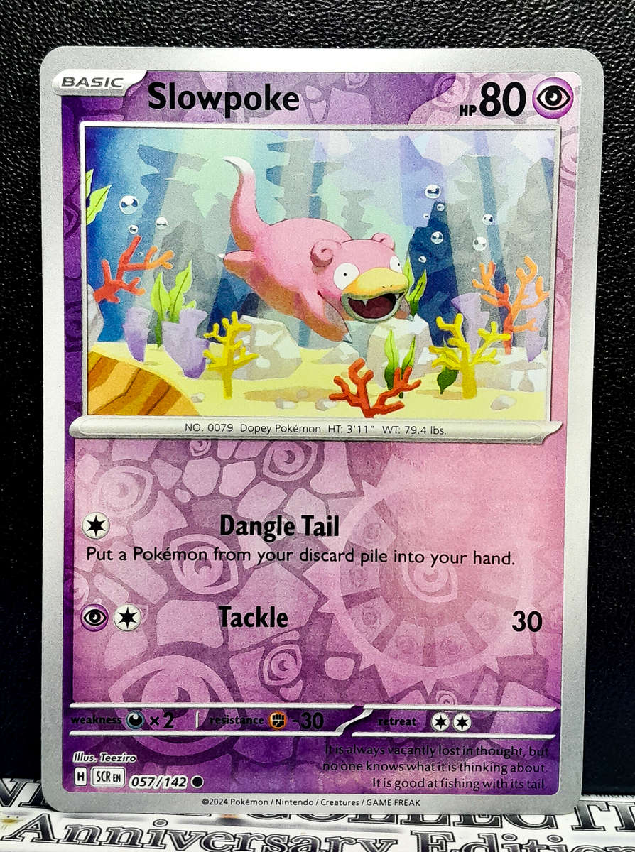 Pokemon Card - Slowpoke 057/142 - Reverse Holofoil Rare - Stellar Crown NM
