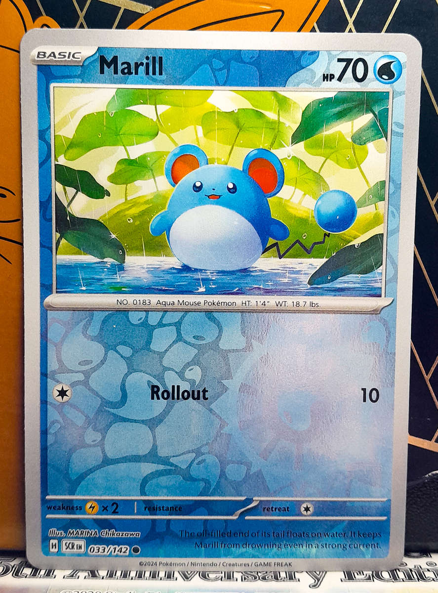 Pokemon Card - Marill 033/142 - Reverse Holofoil - Stellar Crown NM