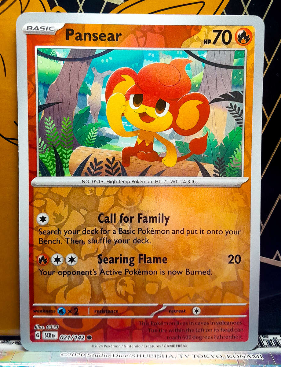 Pokemon Card - Pansear 021/142 - Reverse Holofoil - Stellar Crown NM