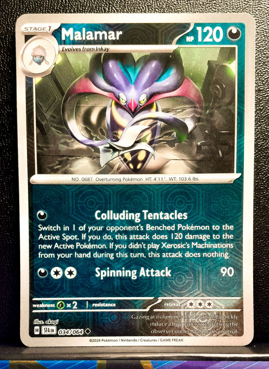 Pokemon Card - Malamar 034/064 - Reverse Holofoil  - Shrouded Fable NM