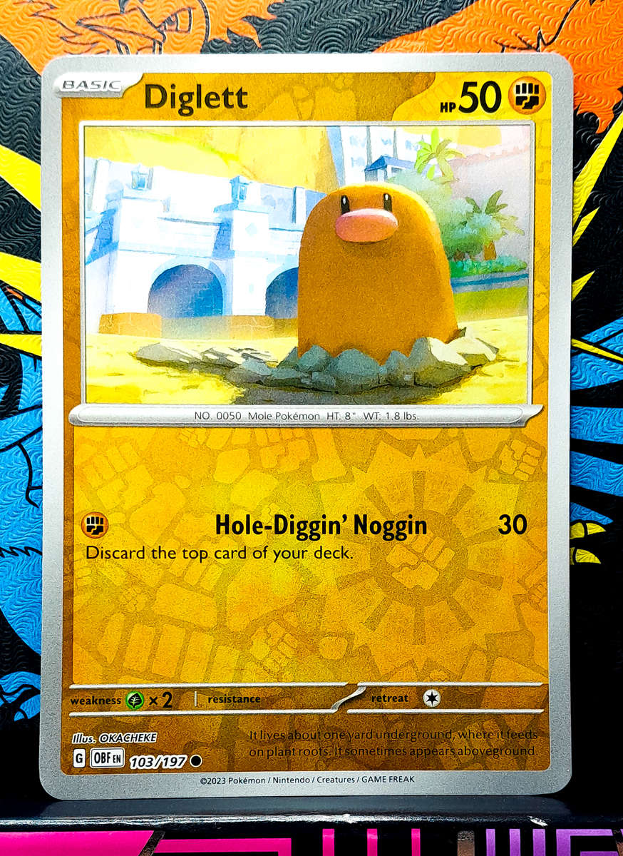 Pokemon Cards - Diglett 103/197 - Reverse Holofoil - Obsidian Flames