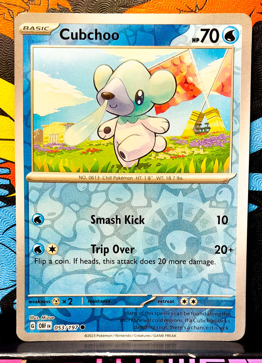 Pokemon Cards - Cubchoo 053/197 - Reverse Holofoil - Obsidian Flames