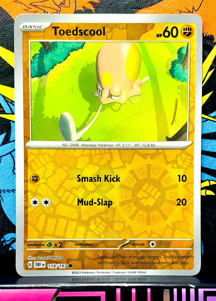 Pokemon Cards - Toedscool 118/197 - Reverse Holofoil - Obsidian Flames