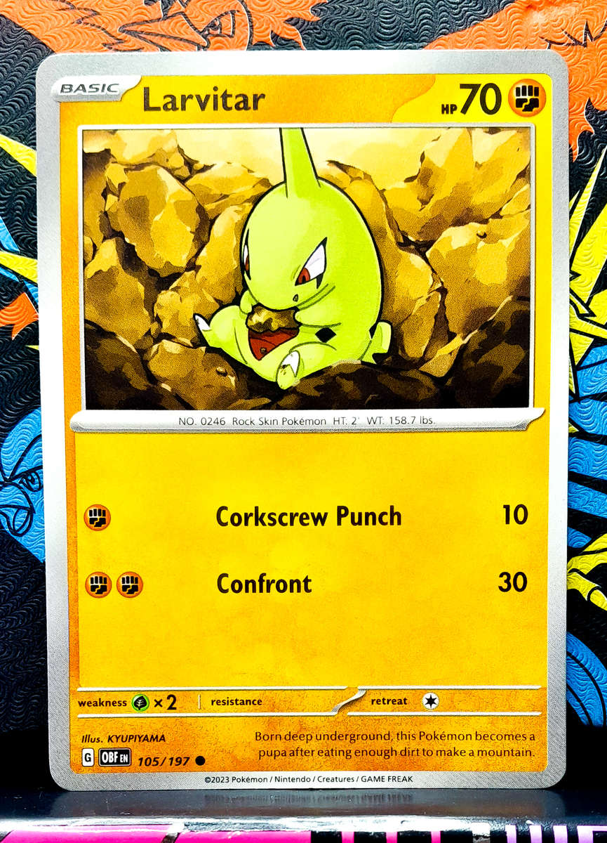 Pokemon Cards - Larvitar 105/197 - Obsidian Flames