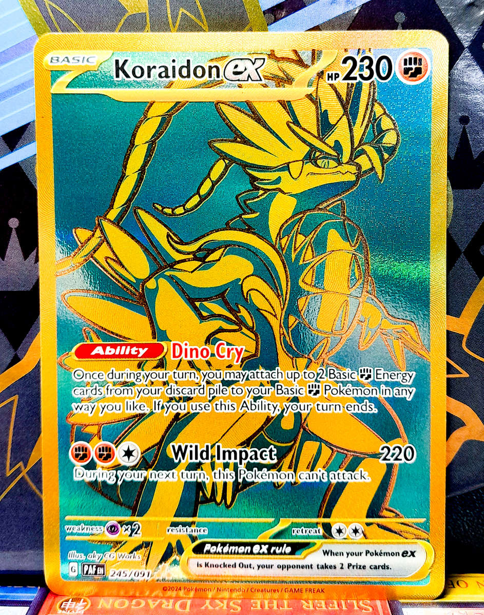 Pokemon Cards - Koraidon EX 245/091 - Gold Secret Rare - Paldean Fates -  NM