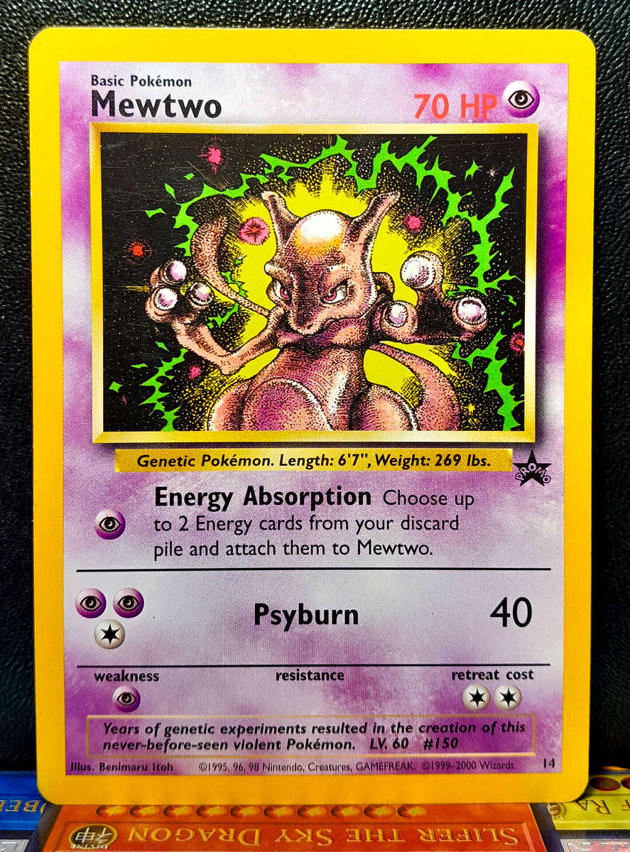 Pokemon Card - MewTwo 14 - Wizards of the Coast WOT - Black star promo - Vintage 2000
