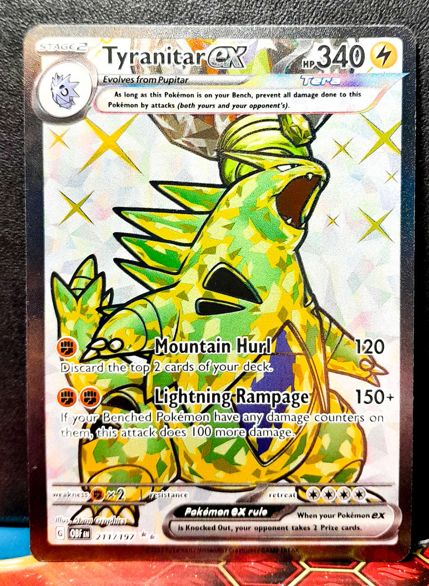 Pokemon Card - Tyranitar EX 211/197 - Textured Holofoil Double Rare - Obsidian Flames