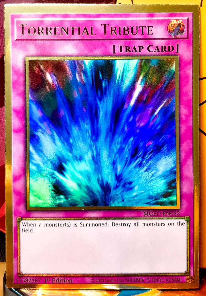 Yu-Gi-Oh! Card - Torrential Tribute - Gold Rare - MGED-EN052 - NM