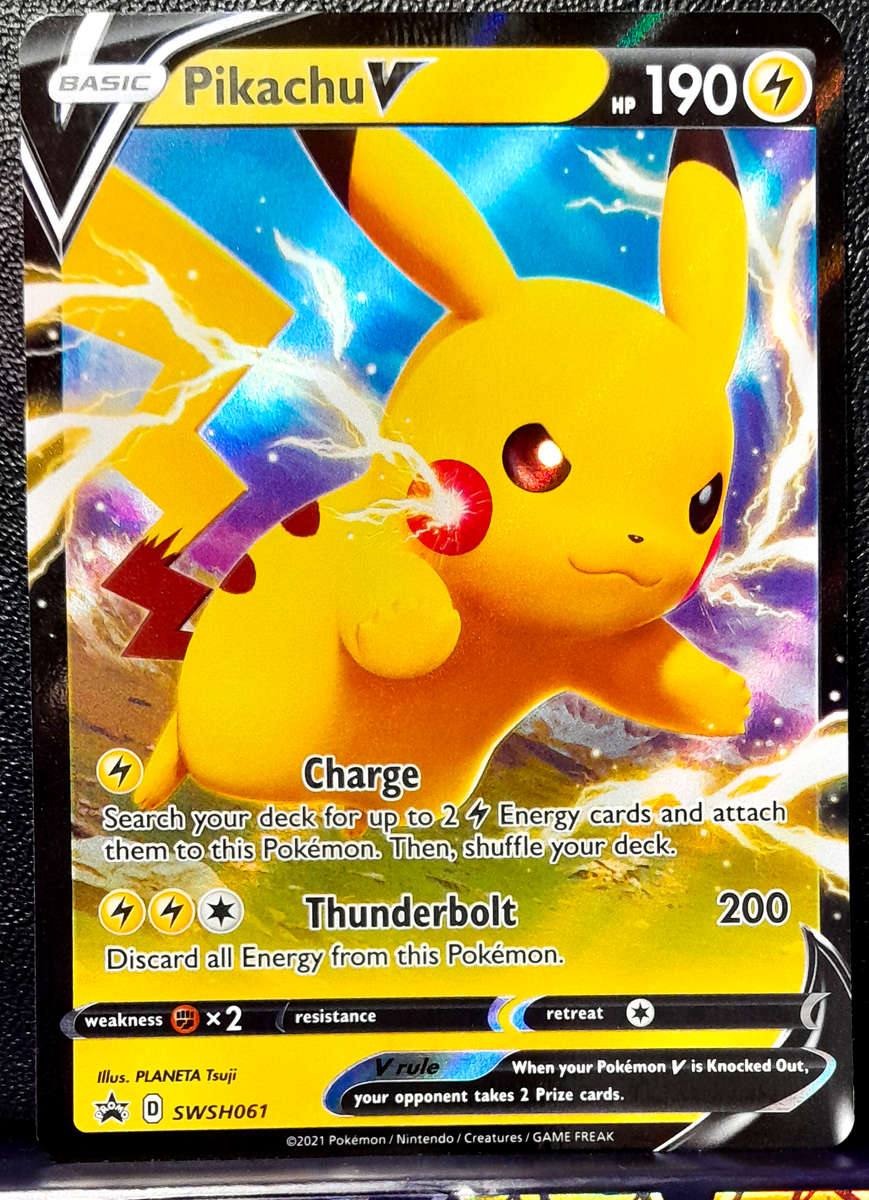 Pokemon Card - Pikachu V SWSH061 - Holofoil - Black Star promo - NM