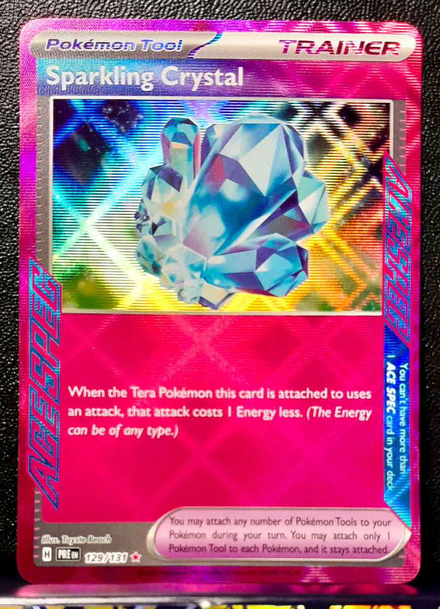 Pokemon Card - Sparkling Crystal 129/131 - Ace Spec Textured Holofoil - Prismatic Evolutions  NM