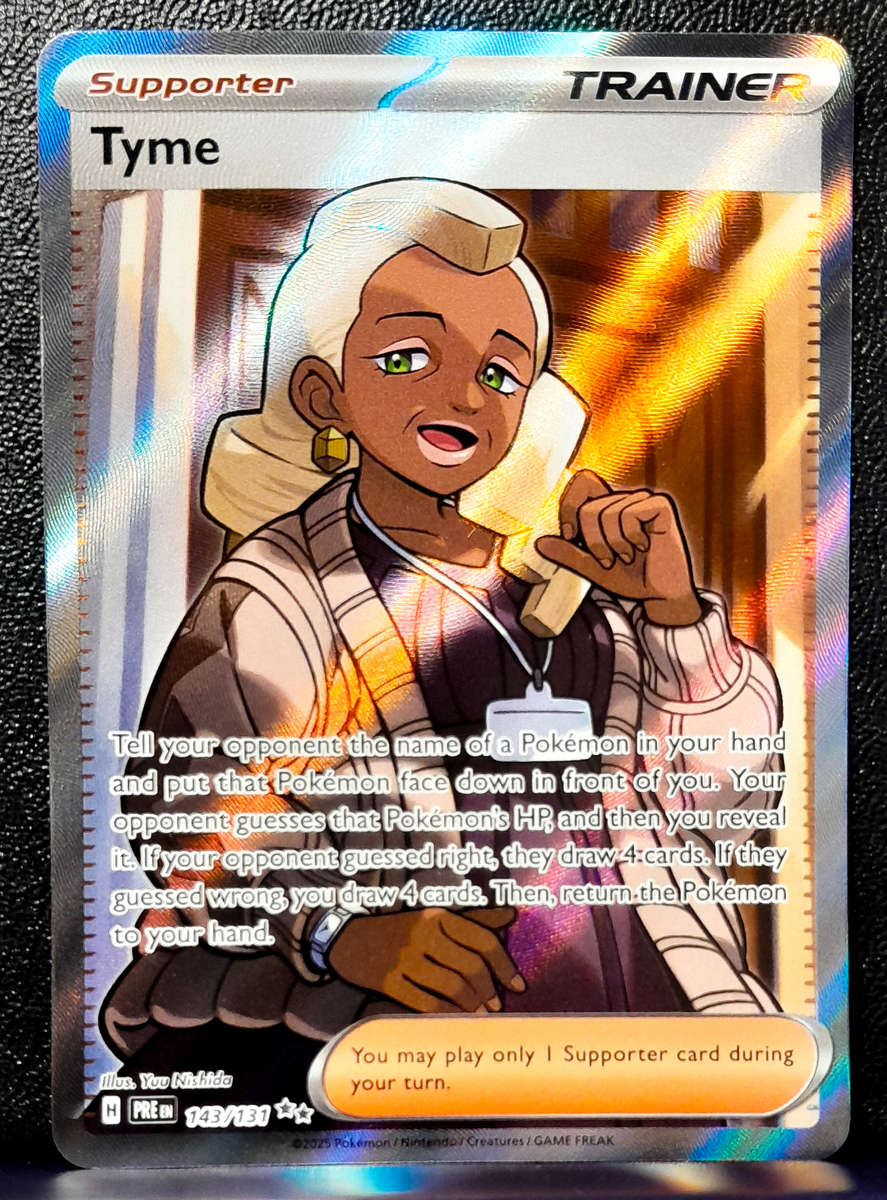 Pokemon Card - Tyme 143/131 - Full Art Trainer - Textured Holofoil - Prismatic Evolutions  NM
