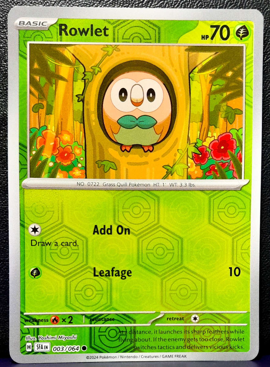 Pokemon Card - Rowlet 003/064 - Reverse Holofoil - Shrouded Fable NM