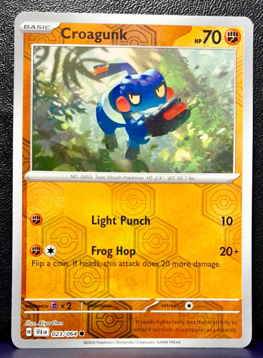 Pokemon Card - Croagunk 023/064 - Reverse Holofoil - Shrouded Fable NM