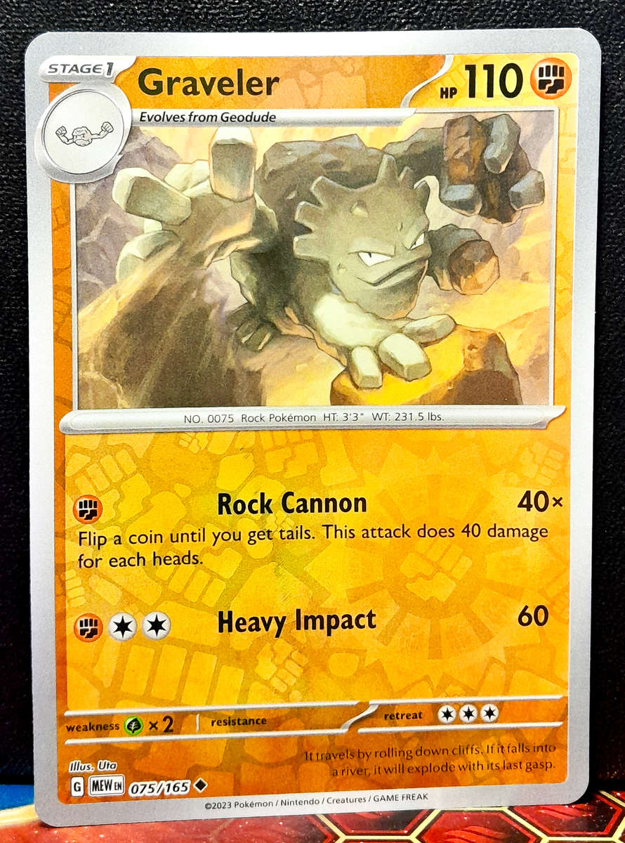 Pokemon Card -Graveler 075/165 - Reverse Holofoil - Pokemon 151 - NM