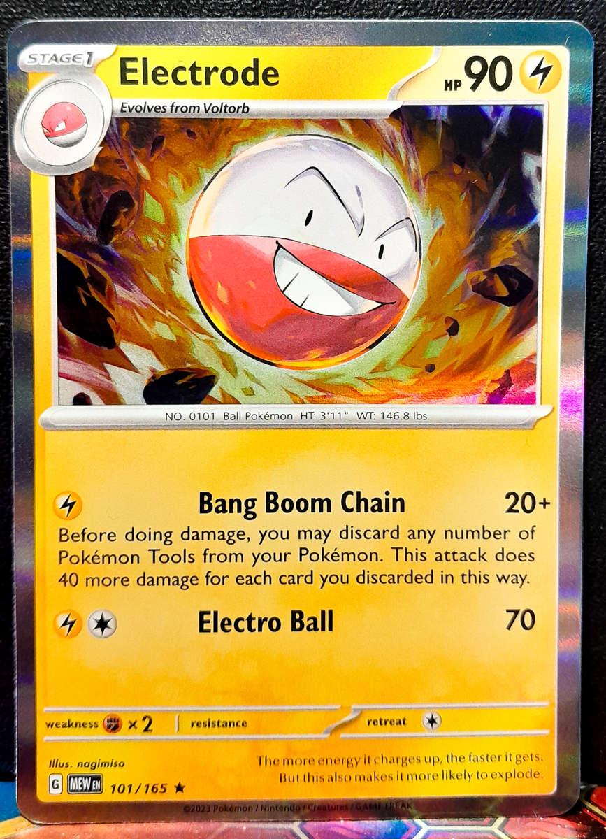 Pokemon Card - Electrode 101/165 - Holofoil Rare - Pokemon 151 - NM