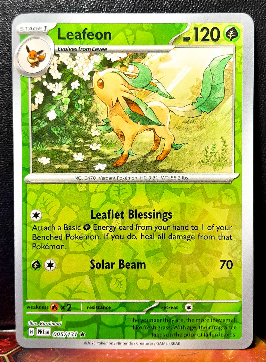 Pokemon Card - Leafeon 005/131 - Reverse Holofoil Rare - Prismatic Evolutions  NM