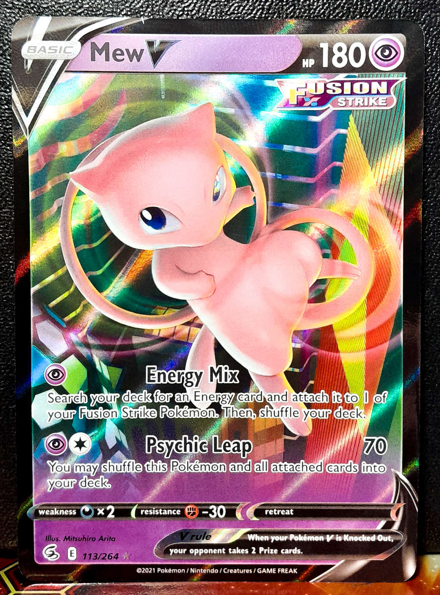 Pokemon Card - Mew V 113/264 - Holofoil Rare - Fusion Strike NM