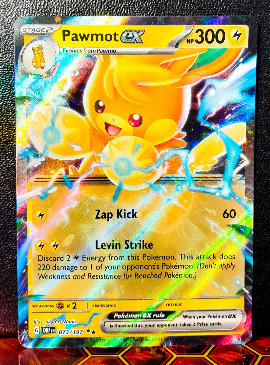 Pokemon Card - Pawmot EX 073/197 - Holofoil Double Rare - Obsidian Flames