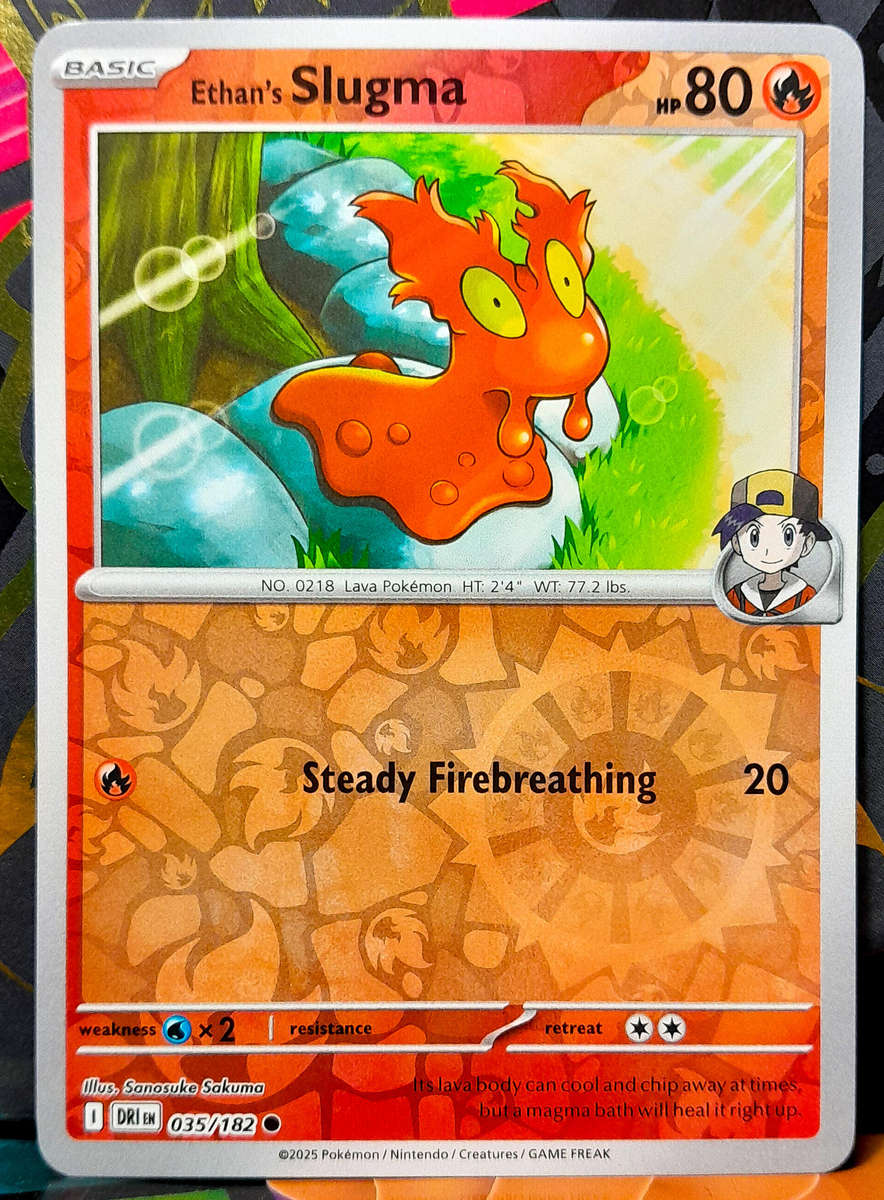Pokemon Card - Ethan's Slugma 035/182 - Reverse Holofoil - Destined Rivals - NM