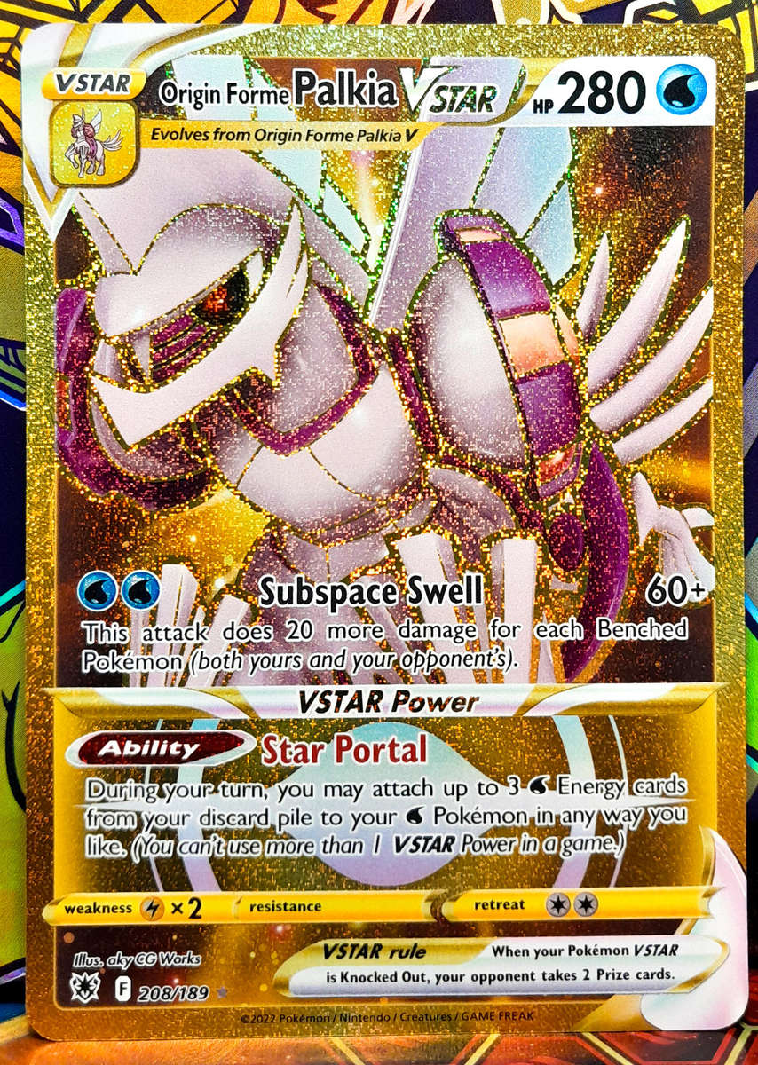 Pokemon Cards - Origin Forme Palkia Vstar 208/189- Secret Gold Rare - Astral Radiance NM