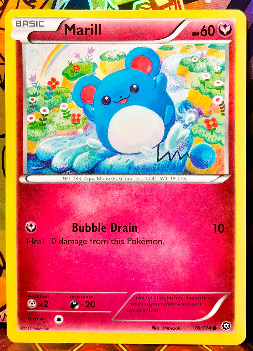 Pokemon Card - Marill 76/114 - Common - XY Steam Siege 2016 - NM