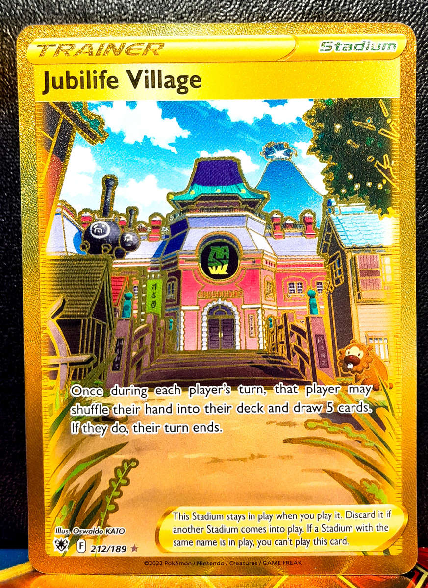 Pokemon Cards - Jubilife Village 212/189- Secret Gold Rare - Astral Radiance NM