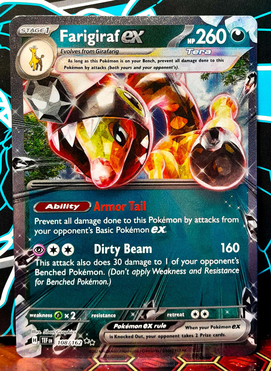 Pokemon Card - Farigiraf 108/162 - Holofoil Double Rare - Temporal Forces NM