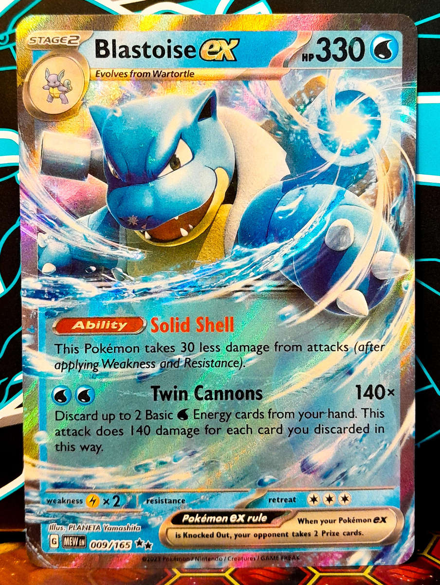 Pokemon Card - Blastoise EX 009/165 - Holofoil Double Rare - Pokemon 151 - NM