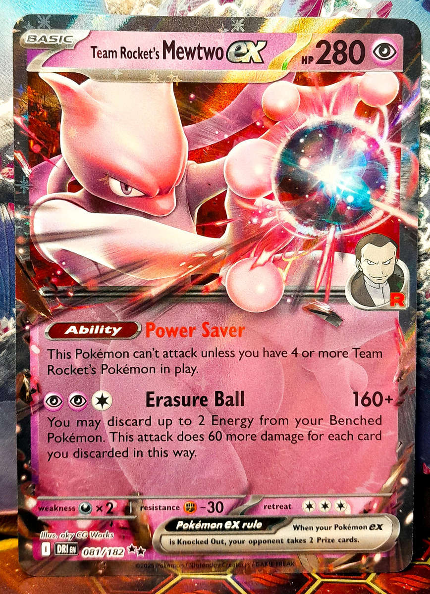 Pokemon Card - Team Rocket's Mewtwo EX 081/182 - Double Rare - Foil - Destined Rivals - NM