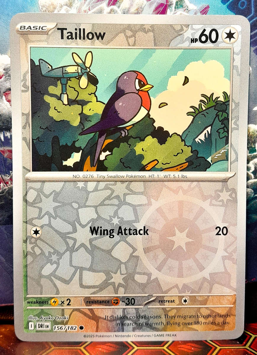 Pokemon Card - Tailow 156/182 - Reverse Holofoil - Destined Rivals - NM