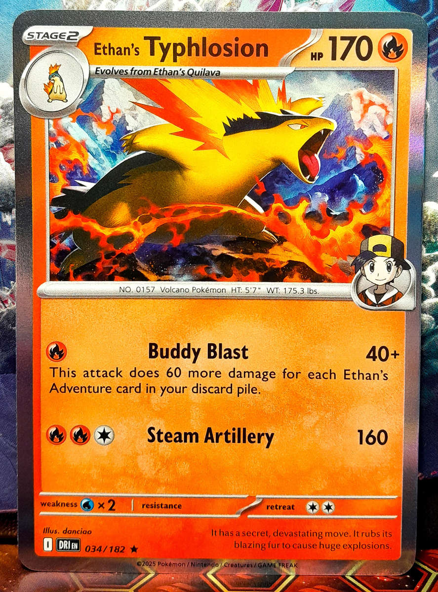 Pokemon Card - Ethan's Typhlosion 034/182 - Holofoil RARE - Destined Rivals - NM