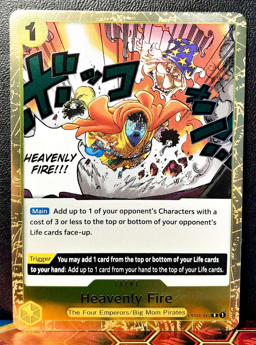 One Piece Trading Card Game - Heavenly Fire OP04-117 - GOLD HOLO FOIL - NM