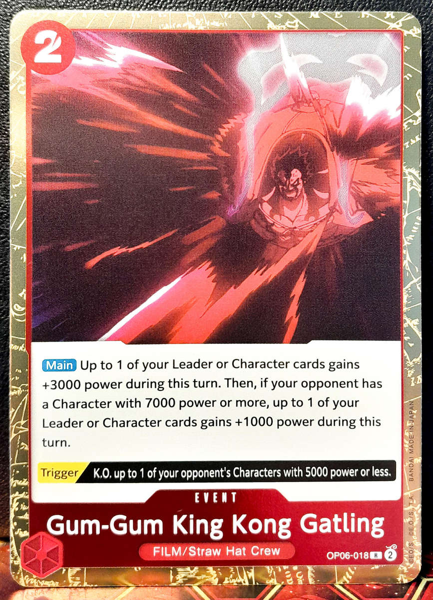 One Piece Trading Card Game - Gum-Gum King Kong Gatling OP06-018 - GOLD HOLO FOIL - NM