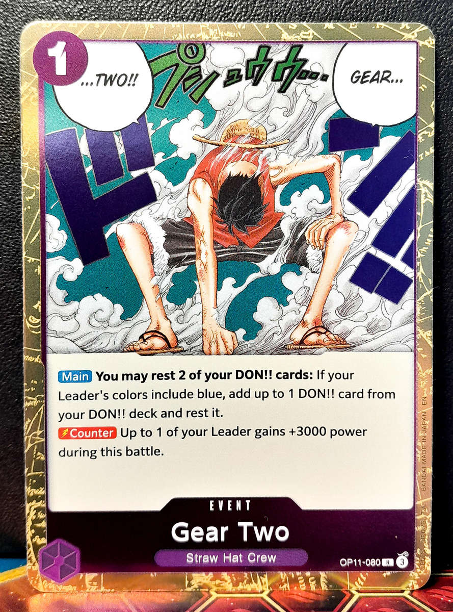 One Piece Trading Card Game - Gear Two OP11-080 - GOLD HOLO FOIL - NM