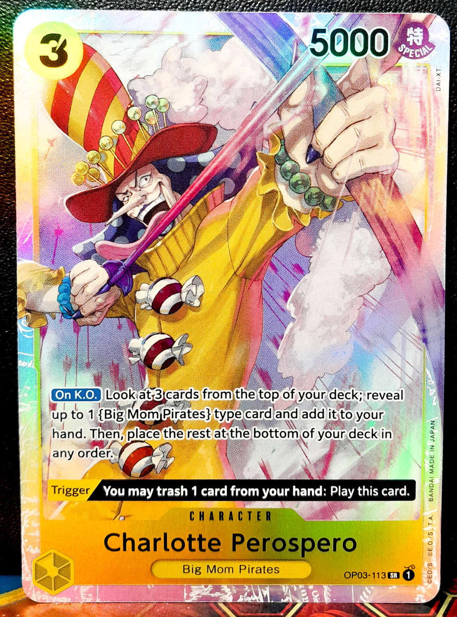 One Piece Trading Card Game - Charlotte Perospero OP03-113 - FOIL SECRET RARE  - NM
