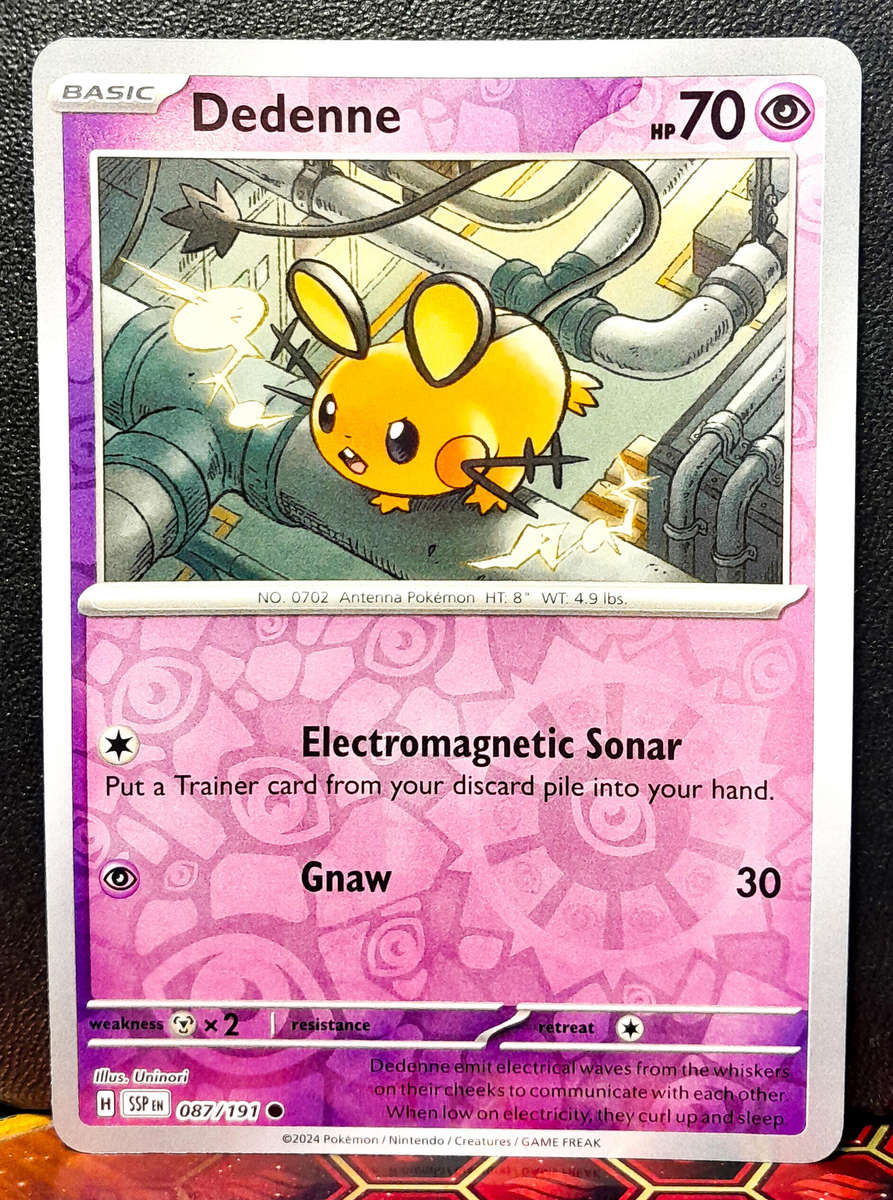 Pokemon Card - Dedenne 087/064 - Reverse Holofoil - Surging Sparks  NM