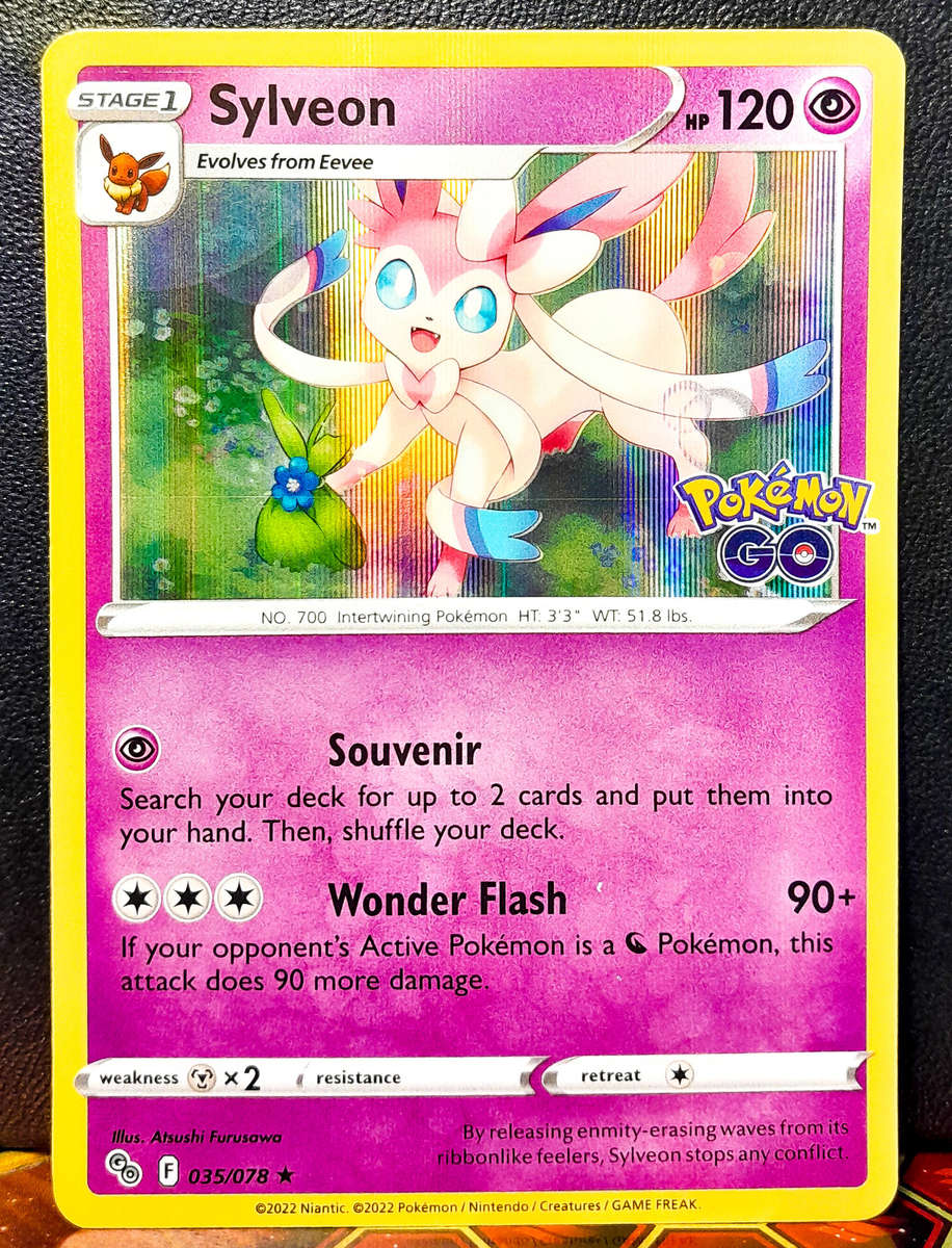 Pokemon Cards - Sylveon 035/078 - Holofoil RARE - Pokemon Go - NM