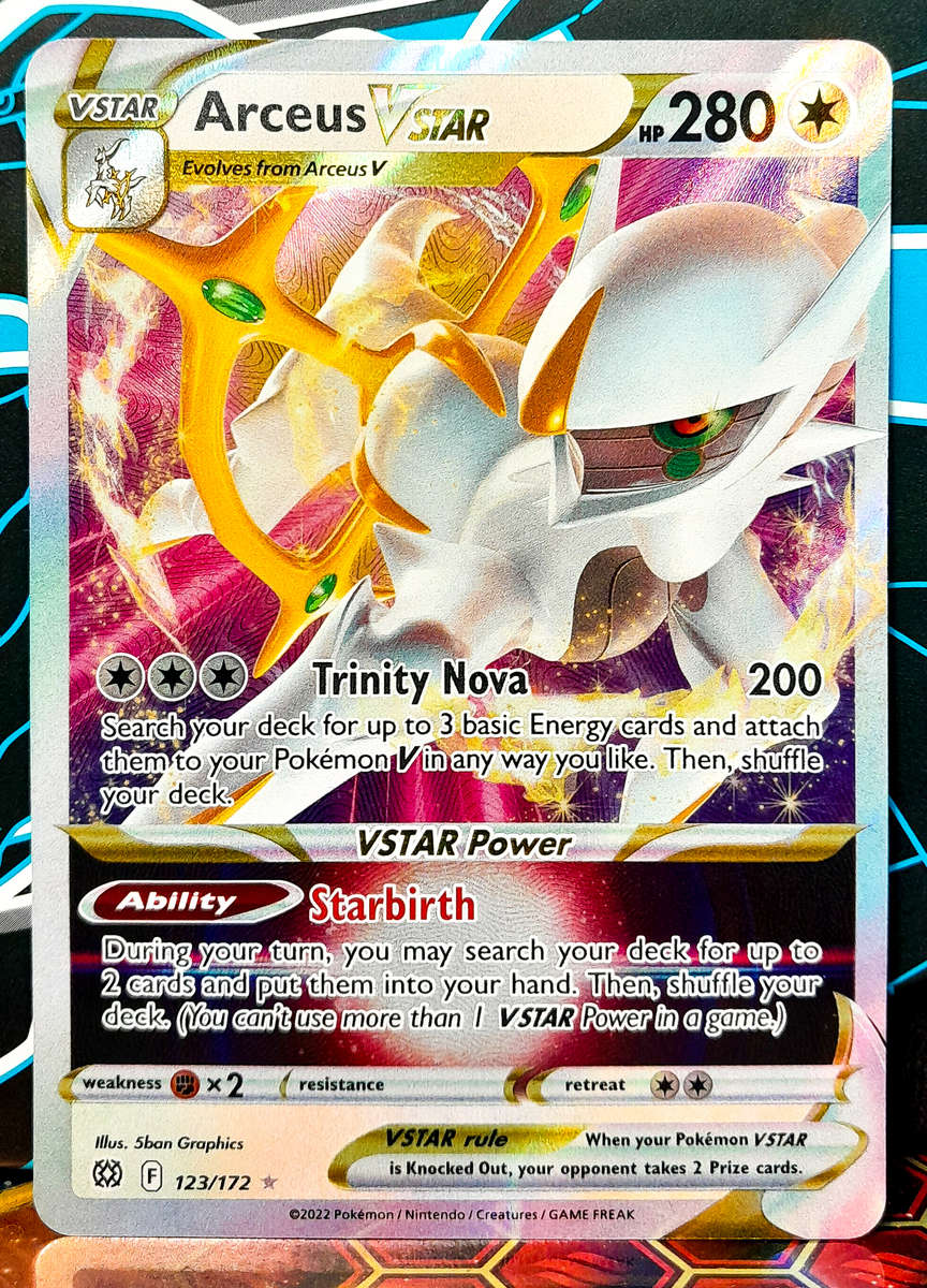 Pokemon Card - Arceus Vstar 123/172 - Textured Holfoil - Brilliant Stars NM