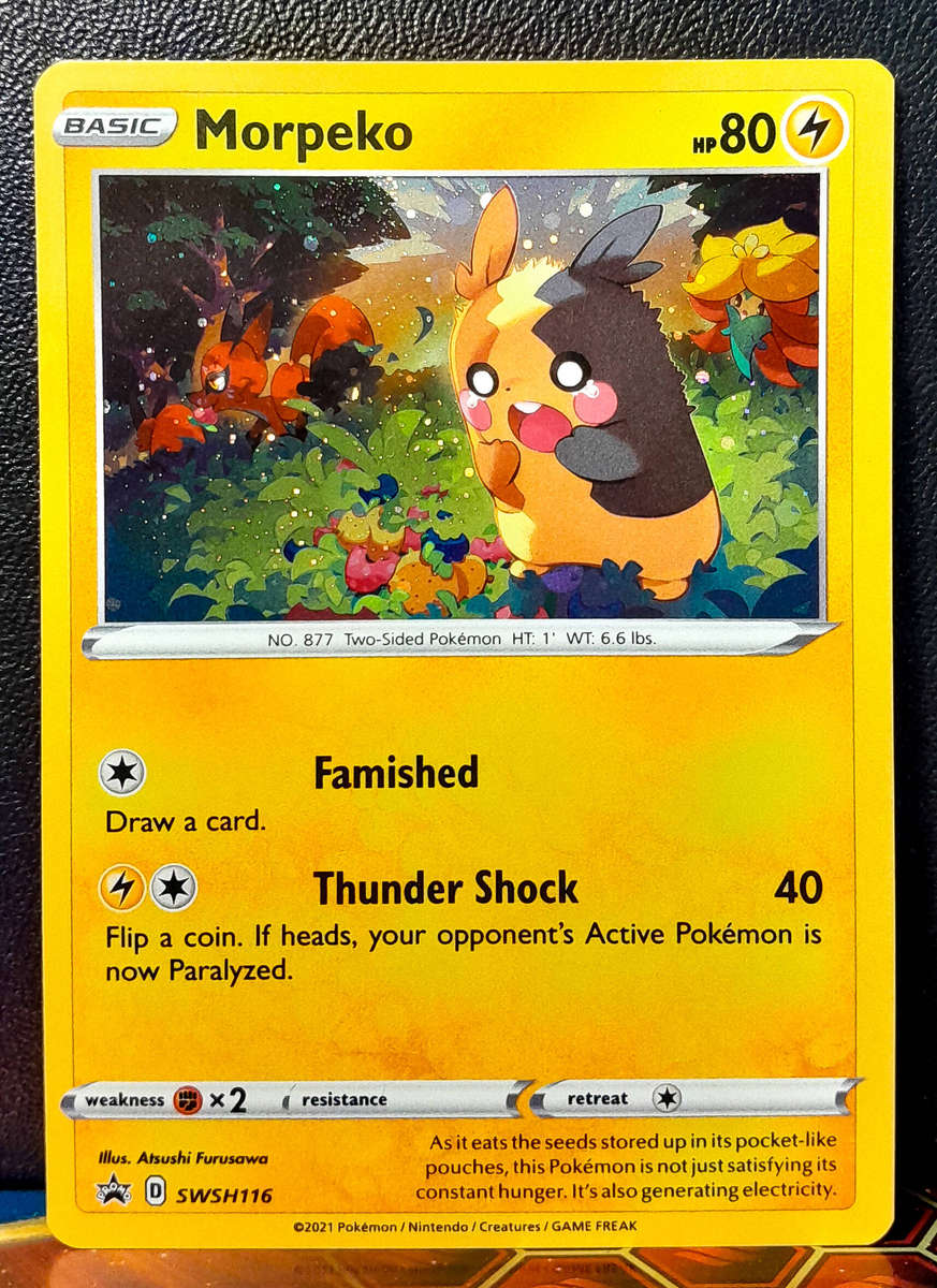 Pokemon Card - Morpeko SWSH116 - Cosmo Holofoil - Black star Promo NM