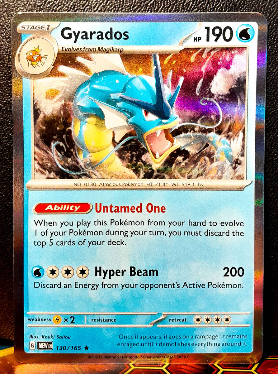 Pokemon Card - Gyarados 130/165 - Holofoil Rare - Pokemon 151 - NM