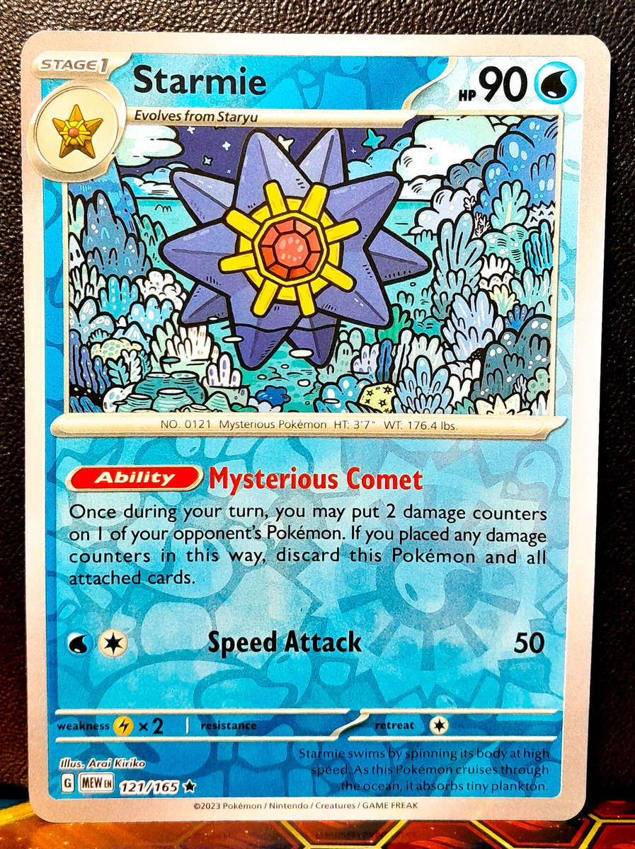 Pokemon Card - Starmie 121/165 - Reverse Holofoil RARE - Pokemon 151 - NM