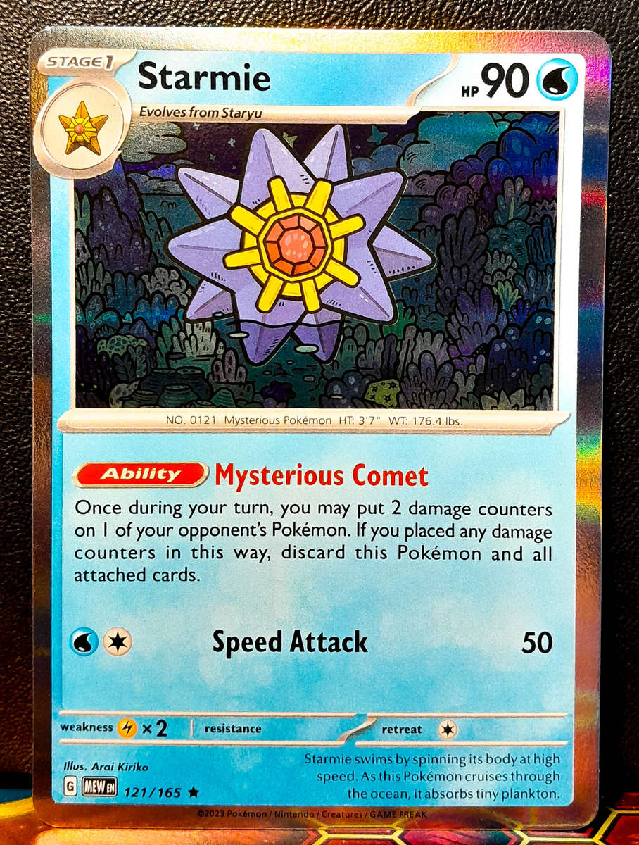 Pokemon Card - Starmie 121/165 - Holofoil RARE - Pokemon 151 - NM