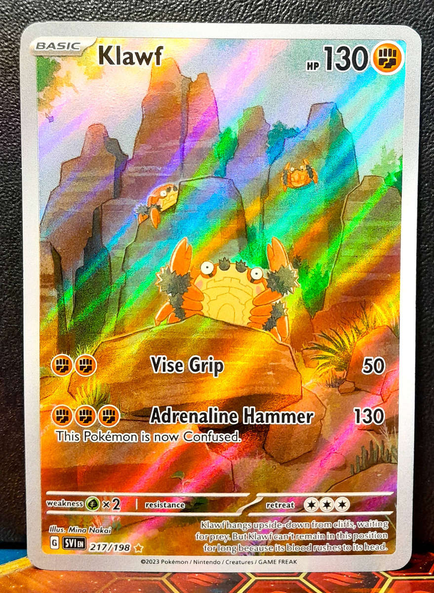 Pokemon Cards - Klawf 217/198 - Illustration Rare FOIL - Scarlet & Violet Base Set - NM