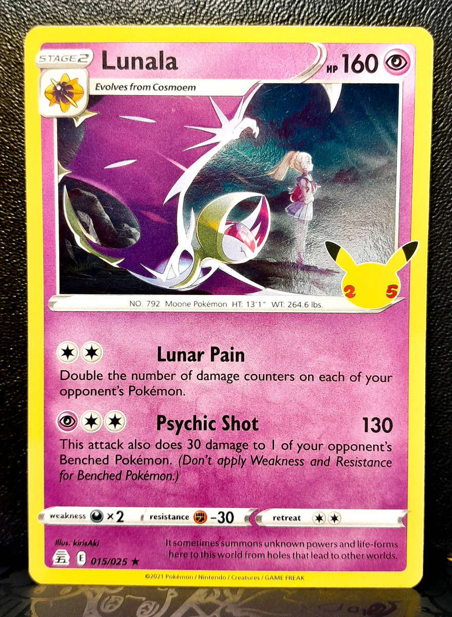 Pokemon Card - Lunala 015/025 - Holofoil Rare - Celebrations 25th Anniversary NM