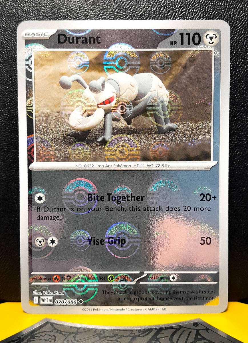 Pokemon Card - Durant 070/086 - Pokeball Reverse Holofoil - White Flare - NM