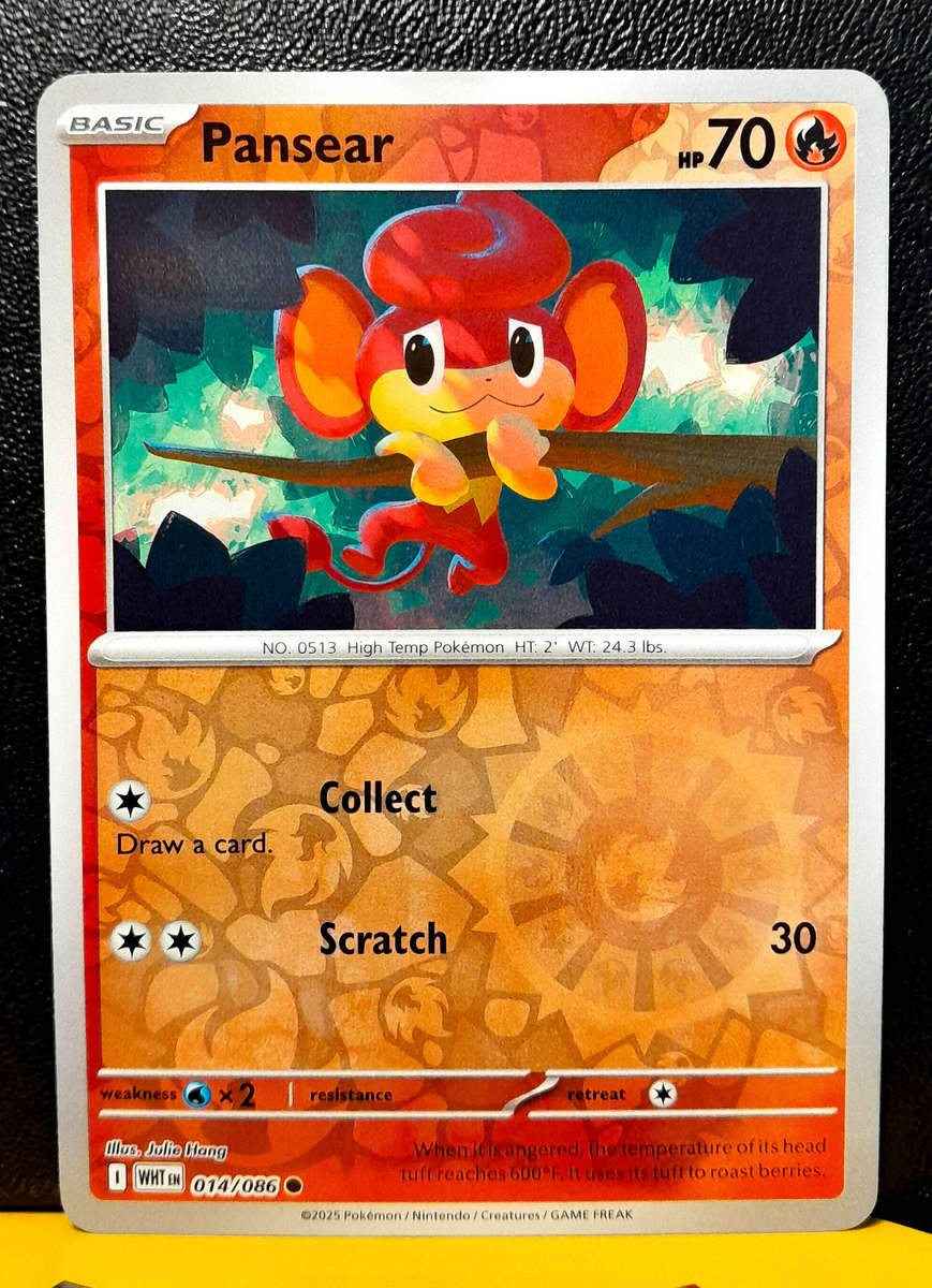 Pokemon Card - Pansear 014/086 - Reverse Holofoil - White Flare - NM