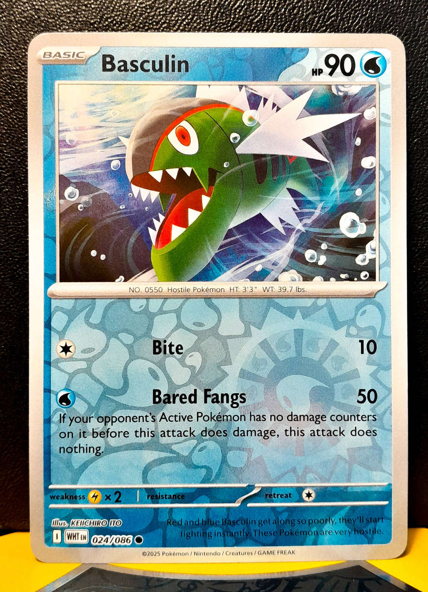 Pokemon Card - Basculin 024/086 - Reverse Holofoil - White Flare - NM